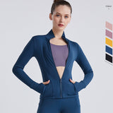 Women's New arrival yoga jacket plus size with zipper and pocket sports top coat