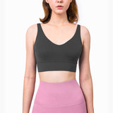 Sexy V Neck Sports Top High Support Yoga Bra
