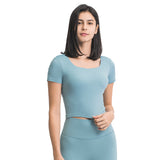 Women's tight O neck smooth fabric T-shirt