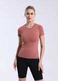 Women's Seamless Quick Dry Tight Yoga T-shirt