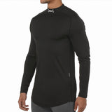 Mens Gym Workout Slim Fit Long Sleeve T-Shirt