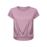 Women's short sleeve fold design T-shirt
