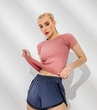 Women's Breathable High Elastic  short sleeve T-shirt