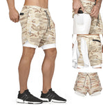 Men’s 2 in 1 Running Shorts Quick Dry Gym Athletic Workout Shorts for Men with Phone Pockets