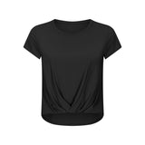Women's short sleeve fold design T-shirt