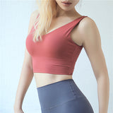 Women's Sports Bra with Deep V Workout Yoga Workout Bra