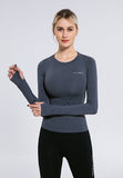 Seamless Tight Dry Fit Athletic Compression Long Sleeve T Shirt