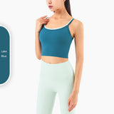 LU sports training bra color matching straps beuty back yoga top bra