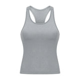 fitness sleeveless  sport vest   short tank top with tight straps for ladies