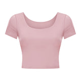 Women's tight O neck smooth fabric T-shirt