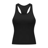 fitness sleeveless  sport vest   short tank top with tight straps for ladies