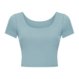 Women's tight O neck smooth fabric T-shirt