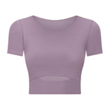 Women's short open front tight smooth fabric yoga wear top