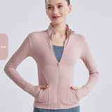 Women's New arrival yoga jacket plus size with zipper and pocket sports top coat