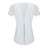 Women's back open loose fit yoga wear top T shirt