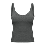 Women's tight Training V-neck Soft Crop Tank Top Women