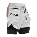 Men’s Running Shorts Quick Dry Gym Athletic Workout Shorts for Men with Zipper Pockets