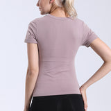 Women's Seamless Quick Dry Tight Yoga T-shirt