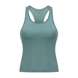 fitness sleeveless  sport vest   short tank top with tight straps for ladies