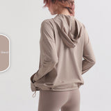 Women's hooded sun-proof fitness clothes Silky cool quick dry coat