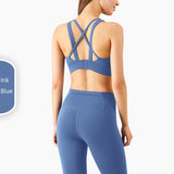 New arrival high impact sports bra with hooks back cross padded yoga bra