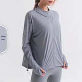Women's hooded sun-proof fitness clothes Silky cool quick dry coat