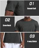 Men's Workout Running Shirts Quick Dry Cool-Dri Short Sleeve Athletic Shirts