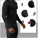 Men's Dry Fit Athletic Compression Long Sleeve Baselayer Workout T-Shirts