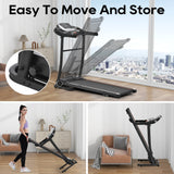 NEW Home Folding Treadmill with Pulse Sensor Running Machine with 3 Level Incline 12 Preset Programs