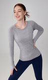 Seamless Slim Fit Women's Long Sleeve Yoga Top - Breathable Activewear for Fall/Winter