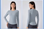 Second-Skin Fitted Long-Sleeve Yoga Top – Stretch, Sculpt, and Comfort for Pilates and Training