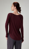 Women's Off-Shoulder Loose Fit Yoga Top - Fall Long Sleeve Activewear