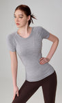 Seamless Slim Fit Yoga Top for Women - Breathable Waist-Cinching Activewear