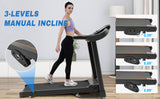 Compact Easy Folding Treadmill Motorized Running Jogging Machine with Audio Speakers and Incline Adjuster