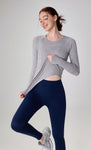 Seamless Slim Fit Women's Long Sleeve Yoga Top - Breathable Activewear for Fall/Winter