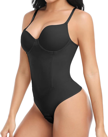 Bodysuit with Built in Bra for Women Tummy Control Shapewear Backless Shapewear Top Slimming Body Shaper