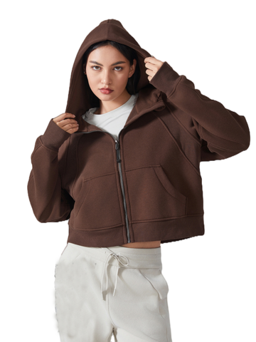 New Women's Zipper Hooded Sports Jacket