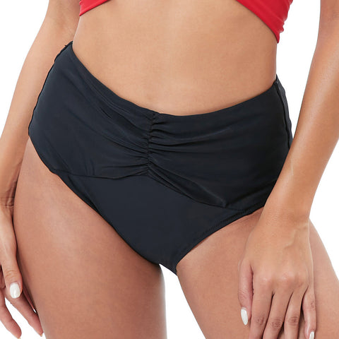 Women's Ruched Triangle Bikini Bottoms Sexy Solid Color Swimwear