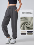 Women's Fleece Lined Warm Joggers Fall Winter Loose Fit Casual Yoga Fitness Pants