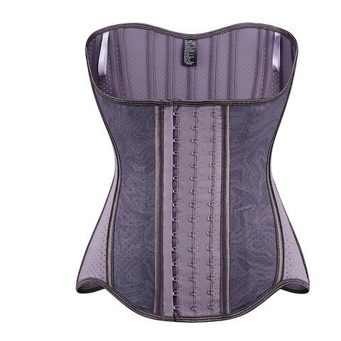 Longline Latex Waist Trainer – Purple Compression Shaper for Women