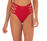 Women's High-Waisted Swim Trunks Sexy Hip-Enhancing Pants Solid Color Ruched High-Waisted Swimwear