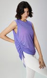 women's Bamboo breathable yoga vest loose round neck sleeveless sports top drawstring yoga cover