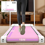 Under Desk Treadmill Walking Pad, 2 in 1 Portable Treadmill with Handle Remote Control LED Display