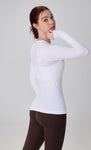 Seamless Slim Fit Women's Long Sleeve Yoga Top - Breathable Activewear for Fall/Winter