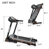 Folding Electric 3.5HP Treadmill With Incline Medium Running Machine