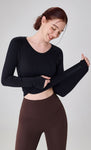 Seamless Slim Fit Women's Long Sleeve Yoga Top - Breathable Activewear for Fall/Winter