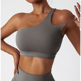 One-Shoulder Cloud-Feel Sports Bra – Shockproof Yoga & Workout Top