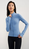 Nuls Fleece-Lined Yoga Jacket for Women - Slim Fit, High Neck Activewear