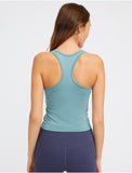 New Y-shaped back yoga vest women's U-neck tight skin training fitness top with pad