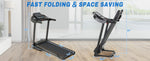 Compact Easy Folding Treadmill Motorized Running Jogging Machine with Audio Speakers and Incline Adjuster